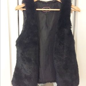 Black fur vest
